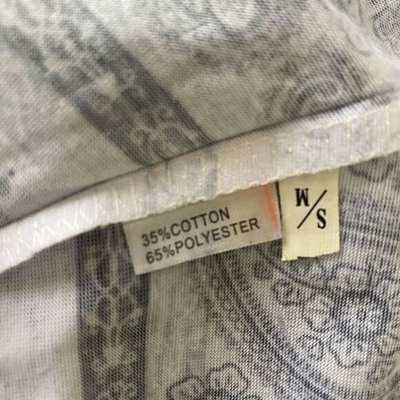 Sacred Threads NWT Gray Design Tunic with Sheer Lace Sleeve. Size S/M - Picture 9 of 9